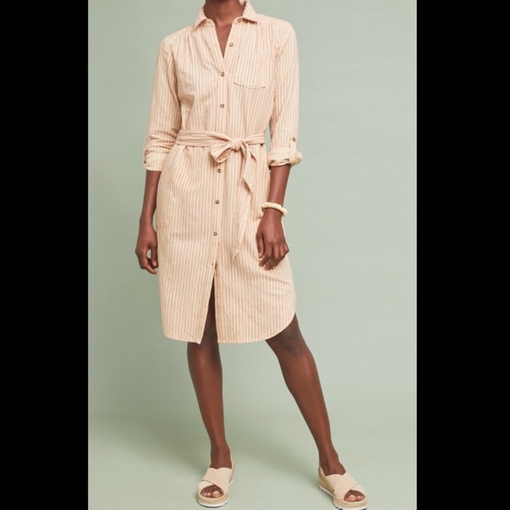 {Anthropologie} Striped Shirtdress